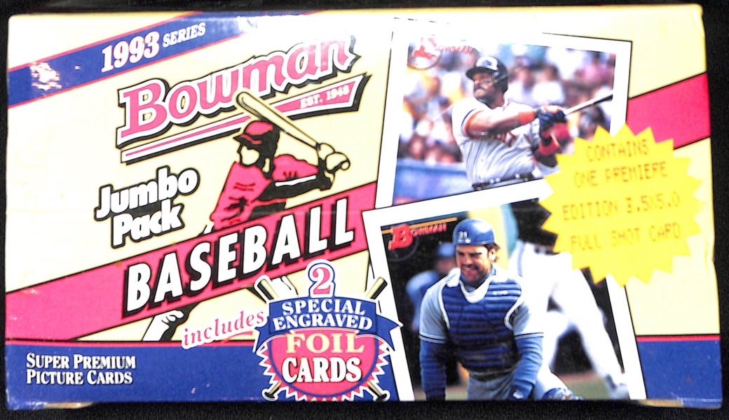 1993 Bowman Baseball Jumbo Sealed Hobby Box 